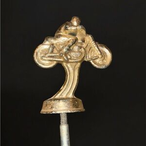 Antique/Vintage gold or brass tone -Motorcycle Trophy Topper-